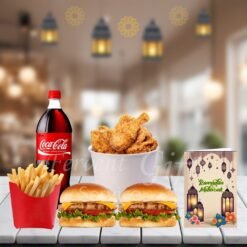 Burgers And Chicken Wings With Ramadan Card