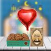 Cookies With Red Heart Balloon And Eid Card 1 cookies with red heart balloon and eid card