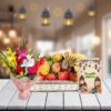 Flowers Bouquet And Fruits With Ramadan Card 1 flowers bouquet and fruits with ramadan card 1