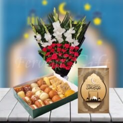 Fresh Flowers With Pakistan Sweet And Eid Card