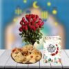 mix biscuits with flowers and floral eid card
