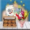 muffins with flowers and floral eid card