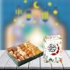 pakistan sweet with floral eid mobarak card