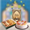 Pineapple Cake With Sweet And Eid Mobarak Card 1 pineapple cake with sweet and eid mobarak card