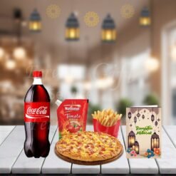 Pizza Deal With Fries Ketchup And Ramadan Card