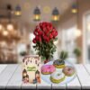 red roses and donuts with ramadan card 1