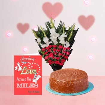 Send Ferrero Classic Chocolate Cake with Flowers & Love card across Pakistan