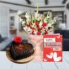 Blossoms N Bites Valentine Gift Combo 1 blossoms n bites valentine gift combo