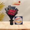 danisa butter cookies with red roses bouquet