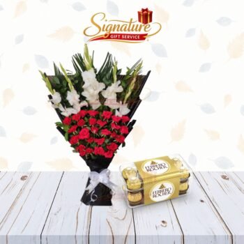 Ferrero Rocher Chocolate With Flowers Bouquet