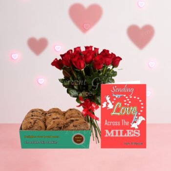 Flowers Bouquet With Cookies And Love Card