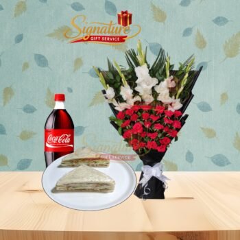 Sandwiches With Flowers Bouquet Gift Combo