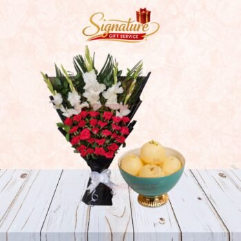 Sweet Chum Chum And Flowers Bouquet Combo