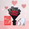valentines blooms gift combo for her